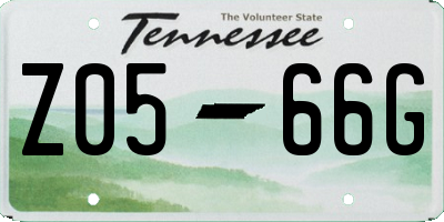 TN license plate Z0566G