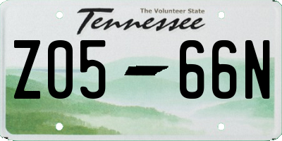 TN license plate Z0566N