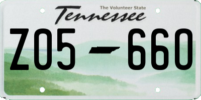 TN license plate Z0566O
