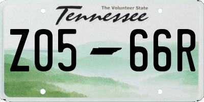 TN license plate Z0566R