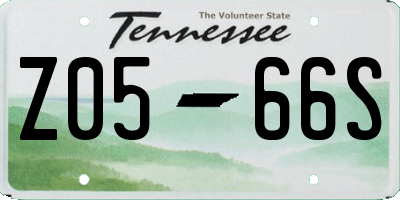 TN license plate Z0566S