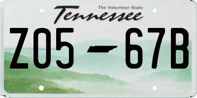 TN license plate Z0567B