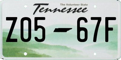 TN license plate Z0567F