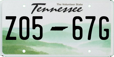 TN license plate Z0567G