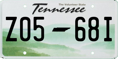 TN license plate Z0568I