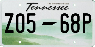 TN license plate Z0568P