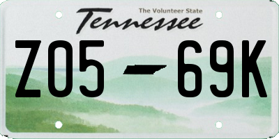 TN license plate Z0569K