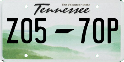 TN license plate Z0570P