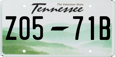 TN license plate Z0571B
