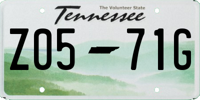 TN license plate Z0571G