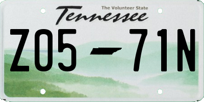 TN license plate Z0571N