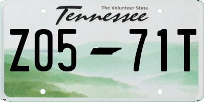TN license plate Z0571T