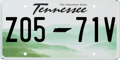 TN license plate Z0571V