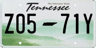 TN license plate Z0571Y