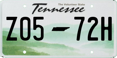 TN license plate Z0572H