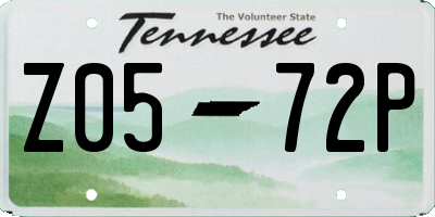 TN license plate Z0572P