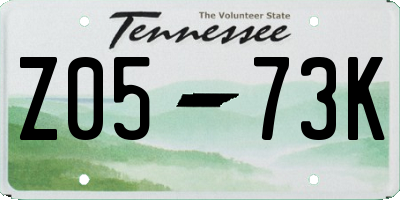 TN license plate Z0573K