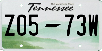 TN license plate Z0573W
