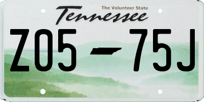 TN license plate Z0575J