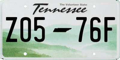 TN license plate Z0576F