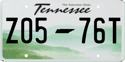 TN license plate Z0576T