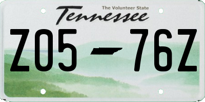TN license plate Z0576Z