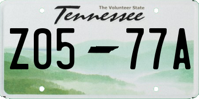 TN license plate Z0577A