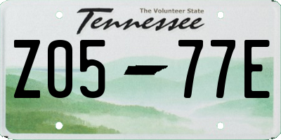 TN license plate Z0577E