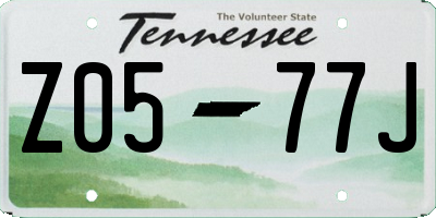 TN license plate Z0577J