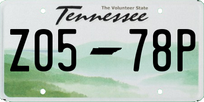 TN license plate Z0578P