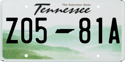 TN license plate Z0581A