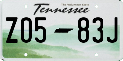 TN license plate Z0583J