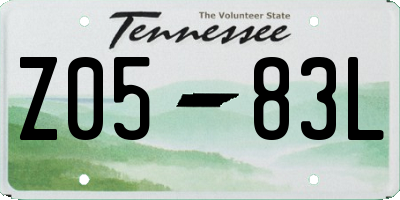 TN license plate Z0583L