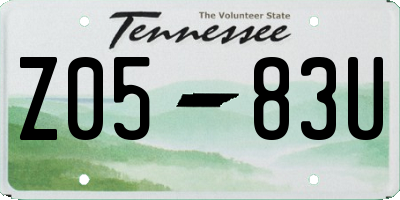TN license plate Z0583U