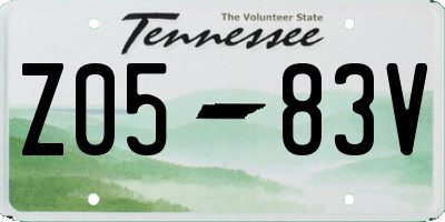 TN license plate Z0583V
