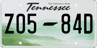 TN license plate Z0584D
