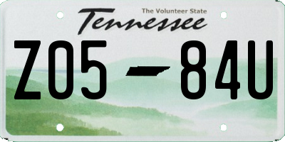 TN license plate Z0584U
