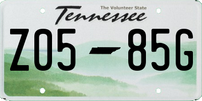 TN license plate Z0585G