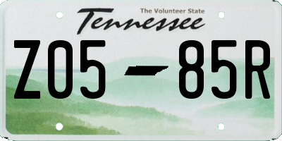 TN license plate Z0585R