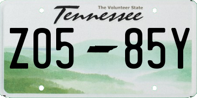 TN license plate Z0585Y