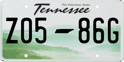 TN license plate Z0586G