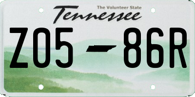 TN license plate Z0586R