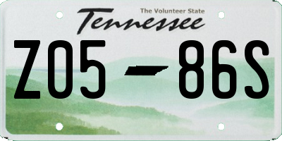 TN license plate Z0586S