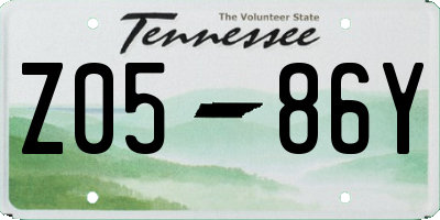 TN license plate Z0586Y