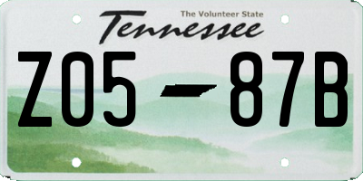 TN license plate Z0587B
