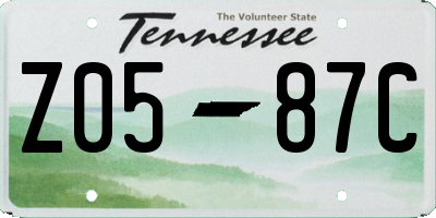 TN license plate Z0587C