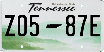 TN license plate Z0587E