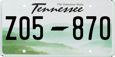 TN license plate Z0587O