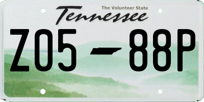 TN license plate Z0588P