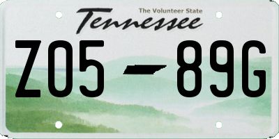 TN license plate Z0589G